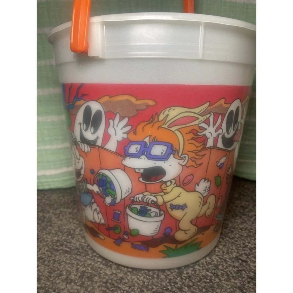 VTG 1998 Blockbuster Video Rugrats "PLAY PAK" Glow-in-the-Dark Halloween Bucket - Picture 4 of 10